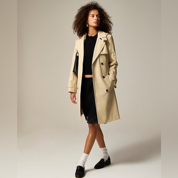 J. Crew Jackets & Blazers - J. Crew Double-Breasted Icon Trench Coat Vintage Khaki Beige Hooded Sz 4P